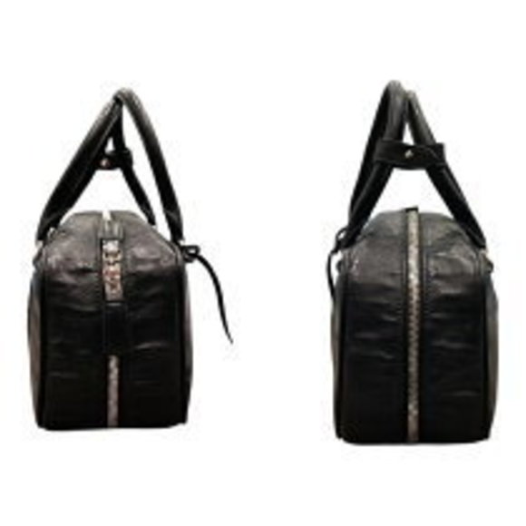 Prada Nappa Nylon Handbag Black Triangle Leather - Picture 3 of 7